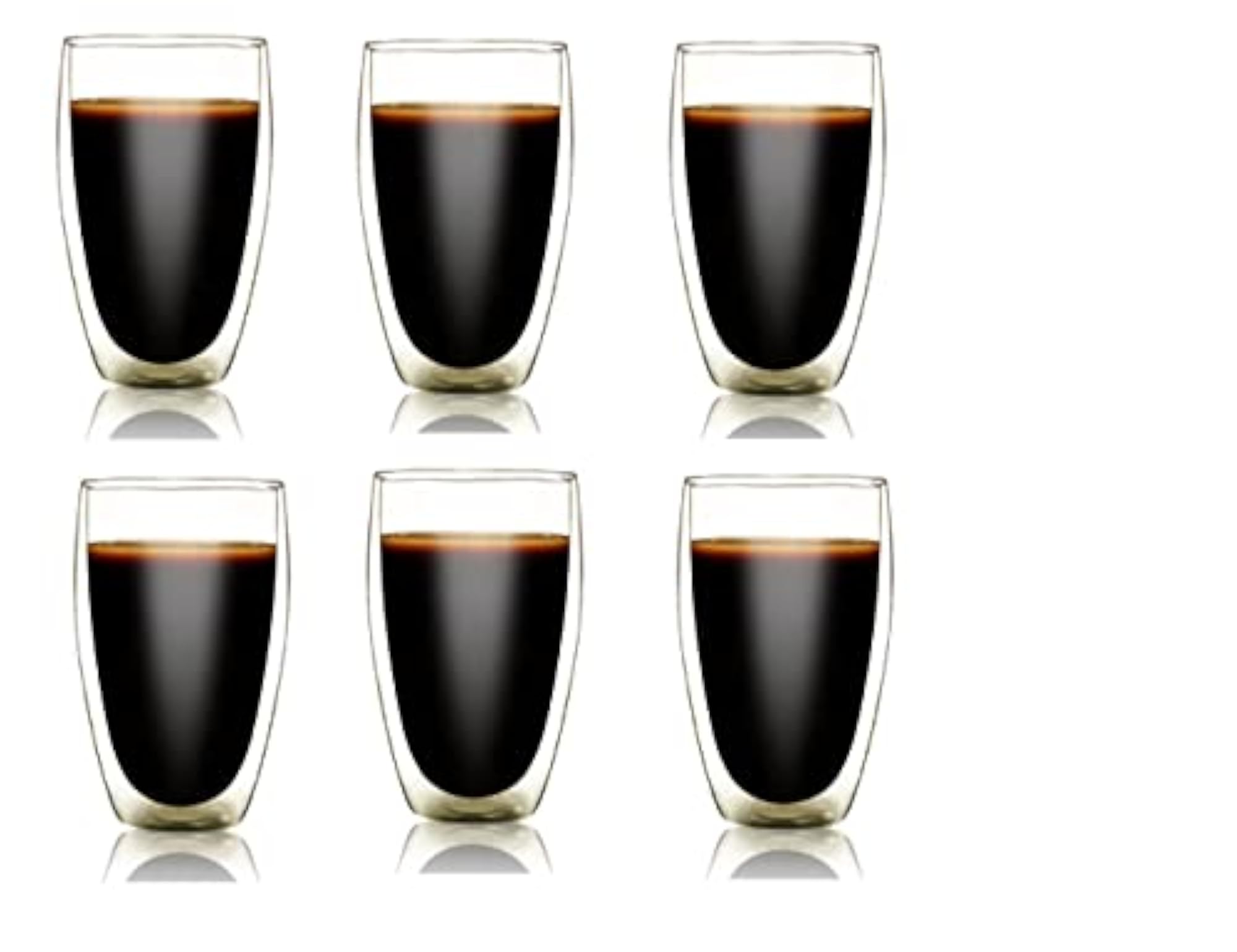 Insulated Double Wall Glasses, 350ml Coffee & Tea Cups